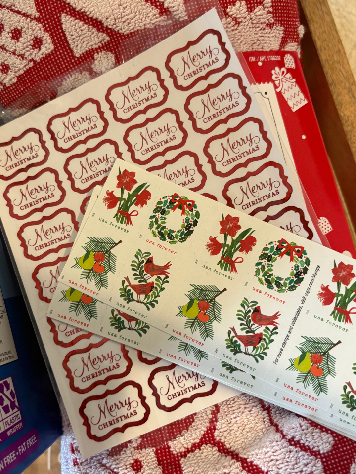 Christmas stickers and stamps
